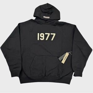Fear of God Black Hoodie with Cream '1977'